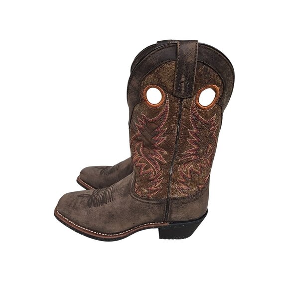 Laredo Men's 68343 Leather Square Toe Cowboy Western Boot Brown Size 9D - Picture 4 of 7